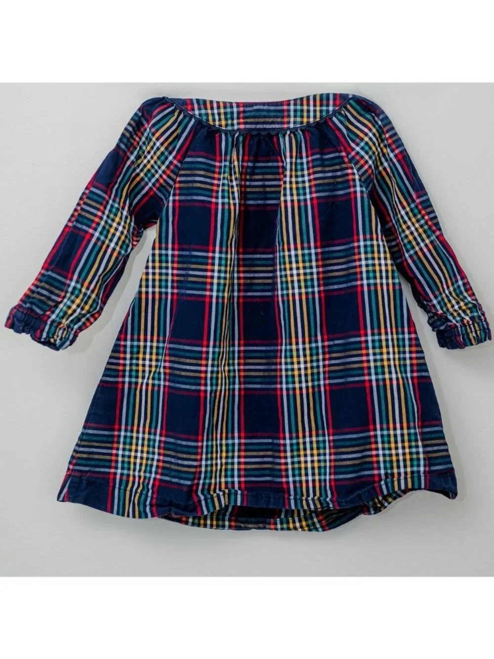 Hanna Andersson Plaid Cotton Dress 18-24 Months (80 cm) EUC